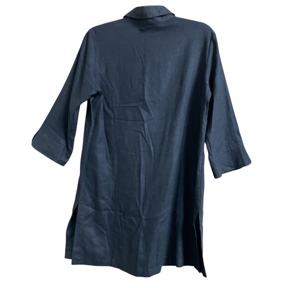Jessica Holbrook Black Linen Blend Shirt Dress Small NWT - Picture 3 of 9